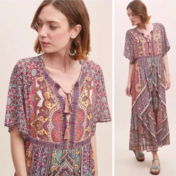 Anthropologie Dresses & Skirts - NWT Anthropologie x Kachel Travi Dress Bohemian Floral Print Maxi Dress X Small
